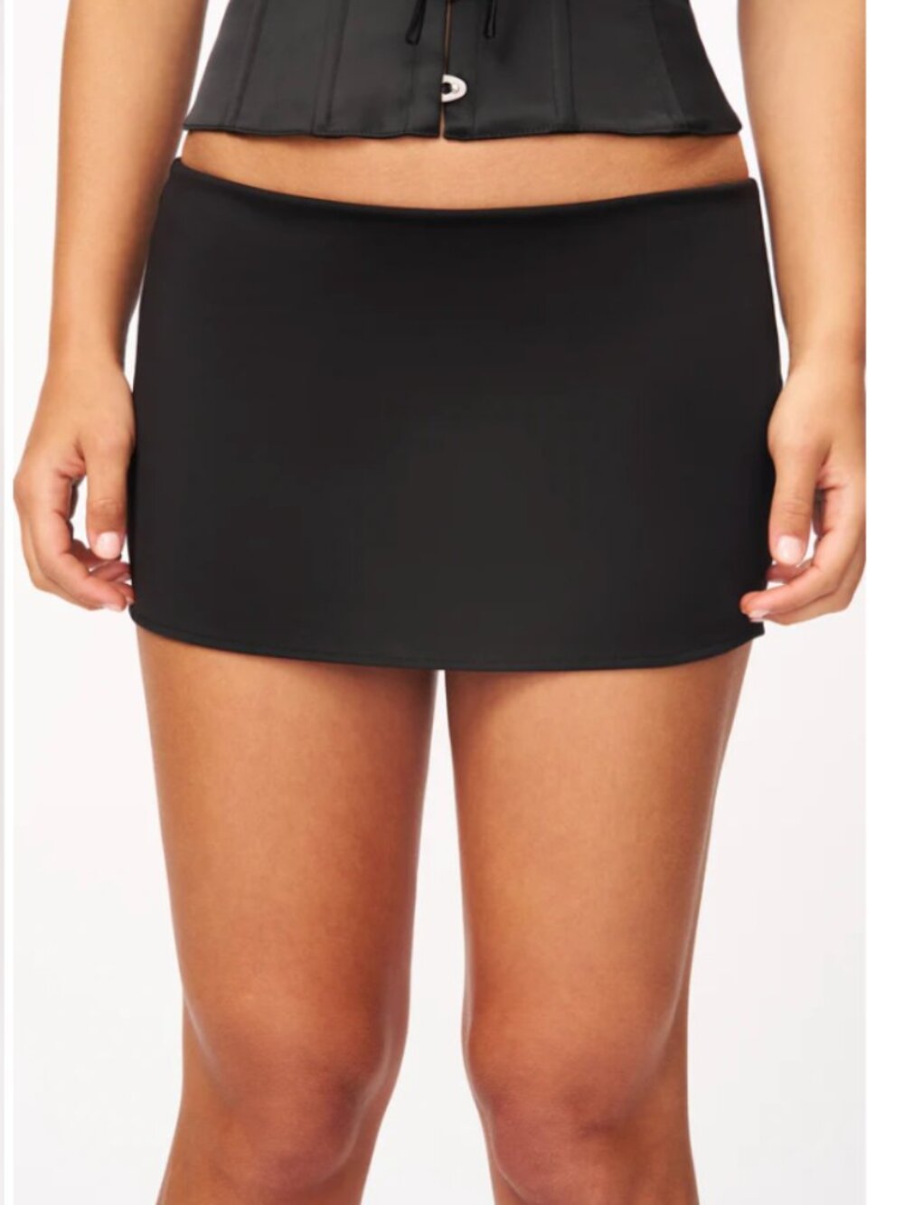 Danielle Guizio Black Micro Mini Stretch Skirt